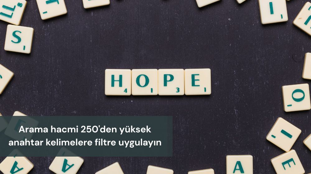 Maksimum arama hacmi 250 seçin